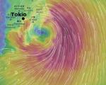 Taifun Shanshan - Taifun Shanshan soll am Mittwoch mit bis zu 140 km/h und 30 Litern Regen pro Quadratmeter auf den Großraum Tokio treffen.© Ventusky