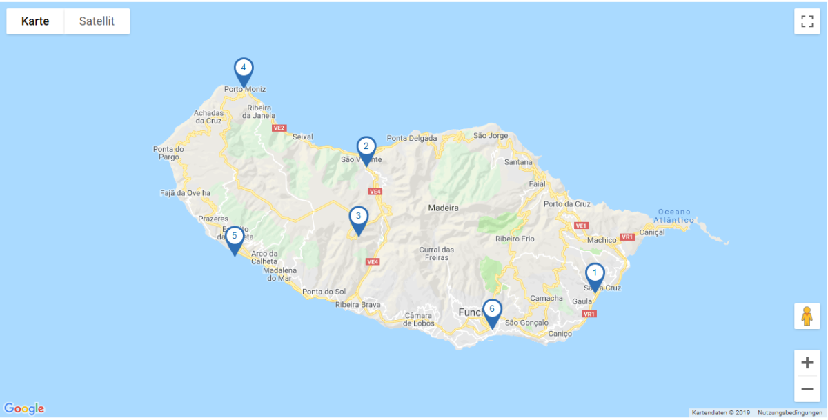 Map Rundreise Madeira I