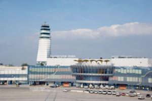 Blick auf den Flughafen in Wien