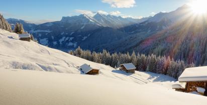 Italien: Suedtirol - Winter - Schnee - Hütte