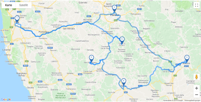 Map Rundreise Toskana I