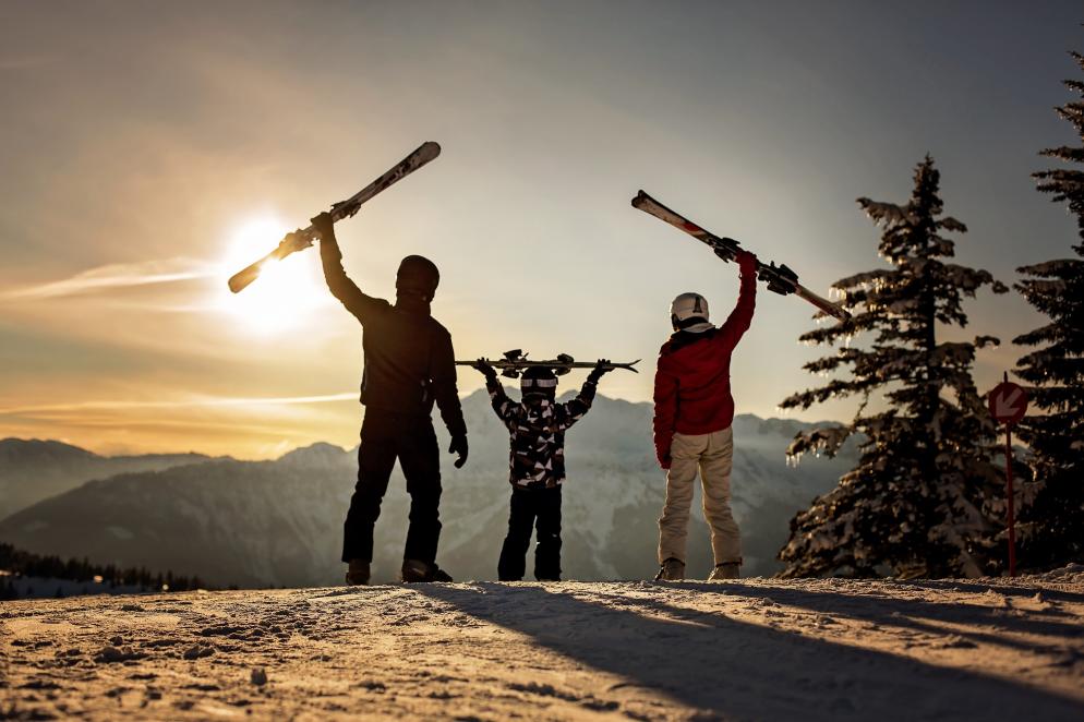 Familie-Ski-Winter