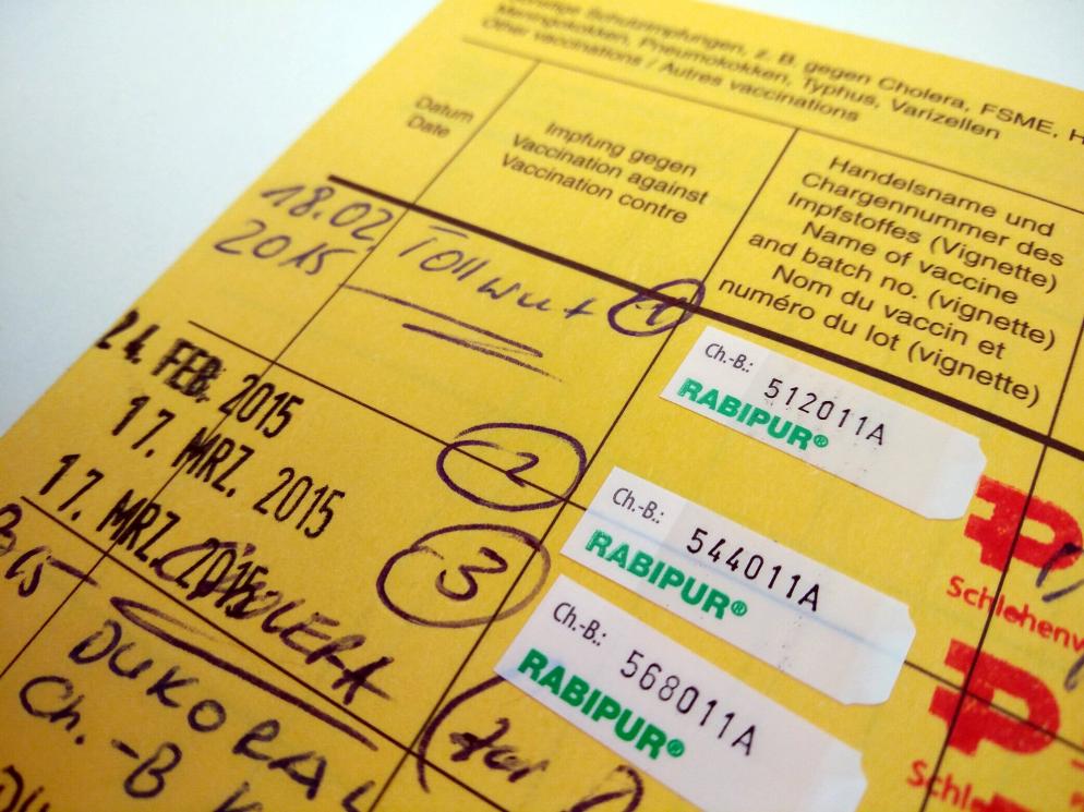 Sonstiges: Impfausweis - Tollwut